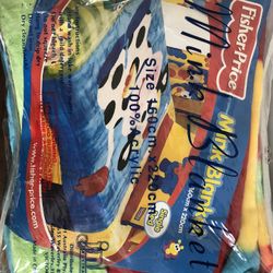 Fisher Price Mink Blanket Happy Bugs Print 