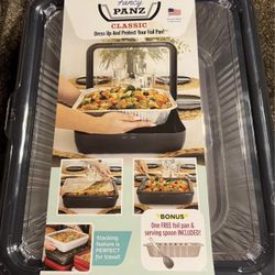 Plastic Kitchenware Foil Pan Holder With Lid And Comes With Foil Pan And Serving Spoon