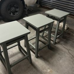 Three wooden Stools