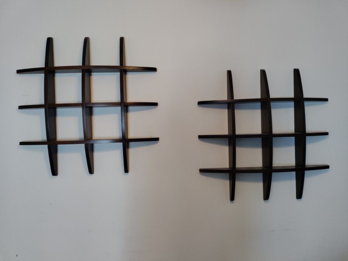 Set Of 2 Wooden Shelves
