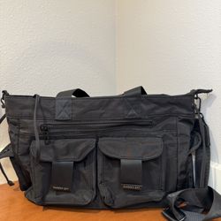 Madden Girl Black Zip Tote With Cross Body Strap 