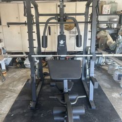 Vesta Fitness Smith Machine 2001 w/Bench Attachment | 230lb Bumpers Weights | 7ft Olympic Bar | Fitness | Gym Equipment | FREE DELIVERY 🚚 