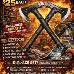 🔥 16″ HAND-FORGED AXE — CAMPING, BACKYARD, SURVIVAL — $25 @ TAYLOR’S VARIETY SPOT
Taylor’s Variety Spot is happy to offer **16-inch axes with sheath 