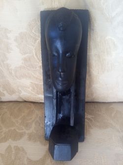 African Statue Ebony Wood Hand Carved 