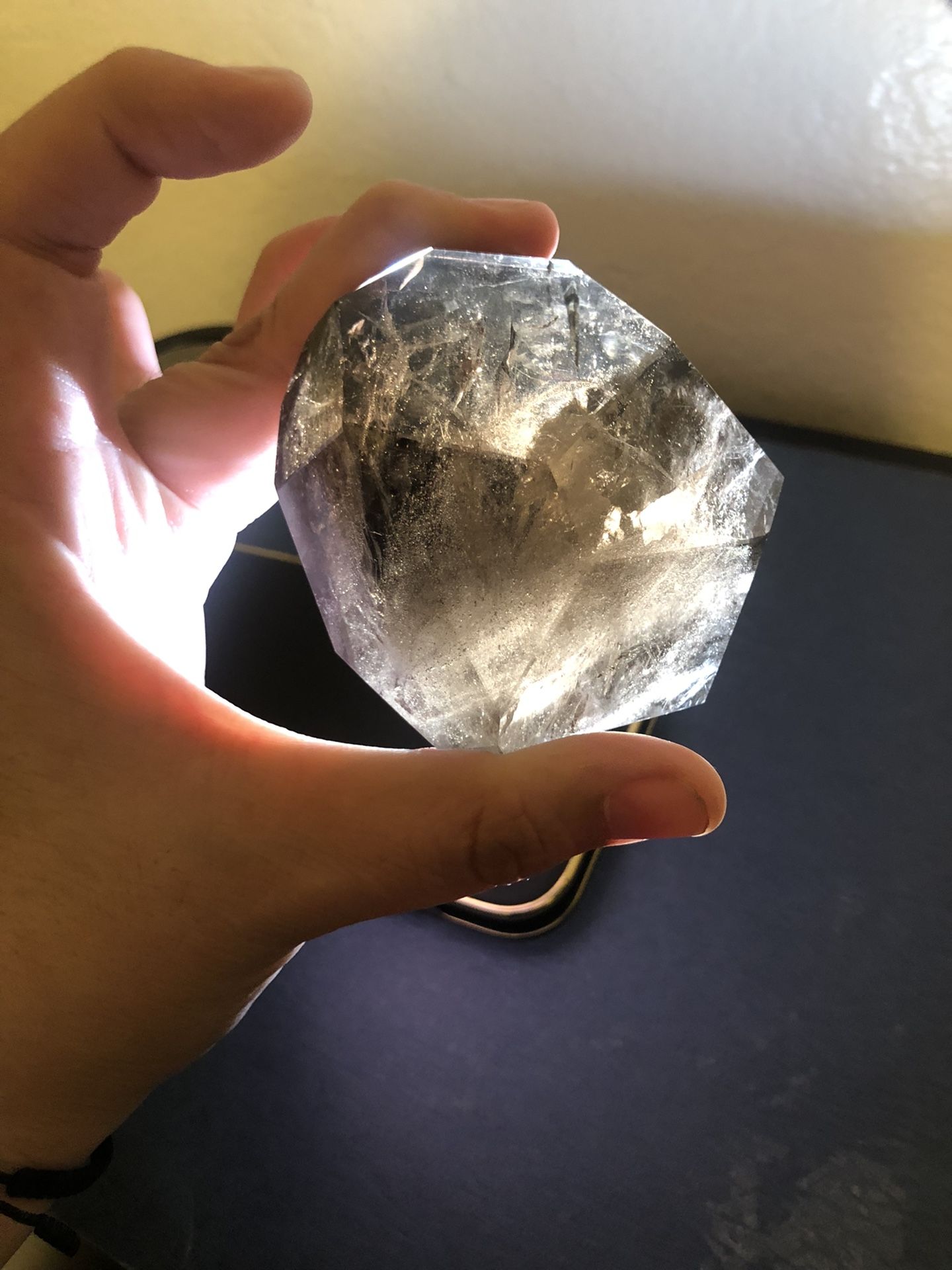 Smoky Quartz Freeform Dark With Rainbow