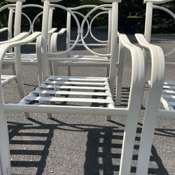 6 Beige Aluminum Patio Chairs