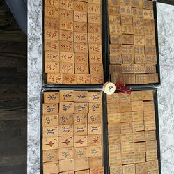 Antique Wooden Mahjong 1.25”