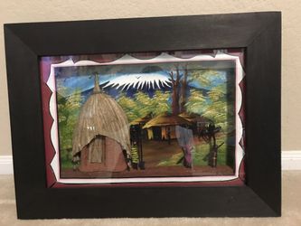 3D African art wood frame.