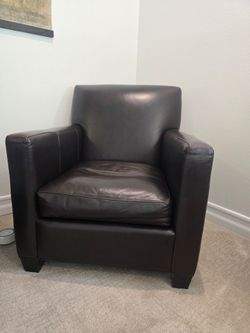 Dark Brown Leather Club Chair