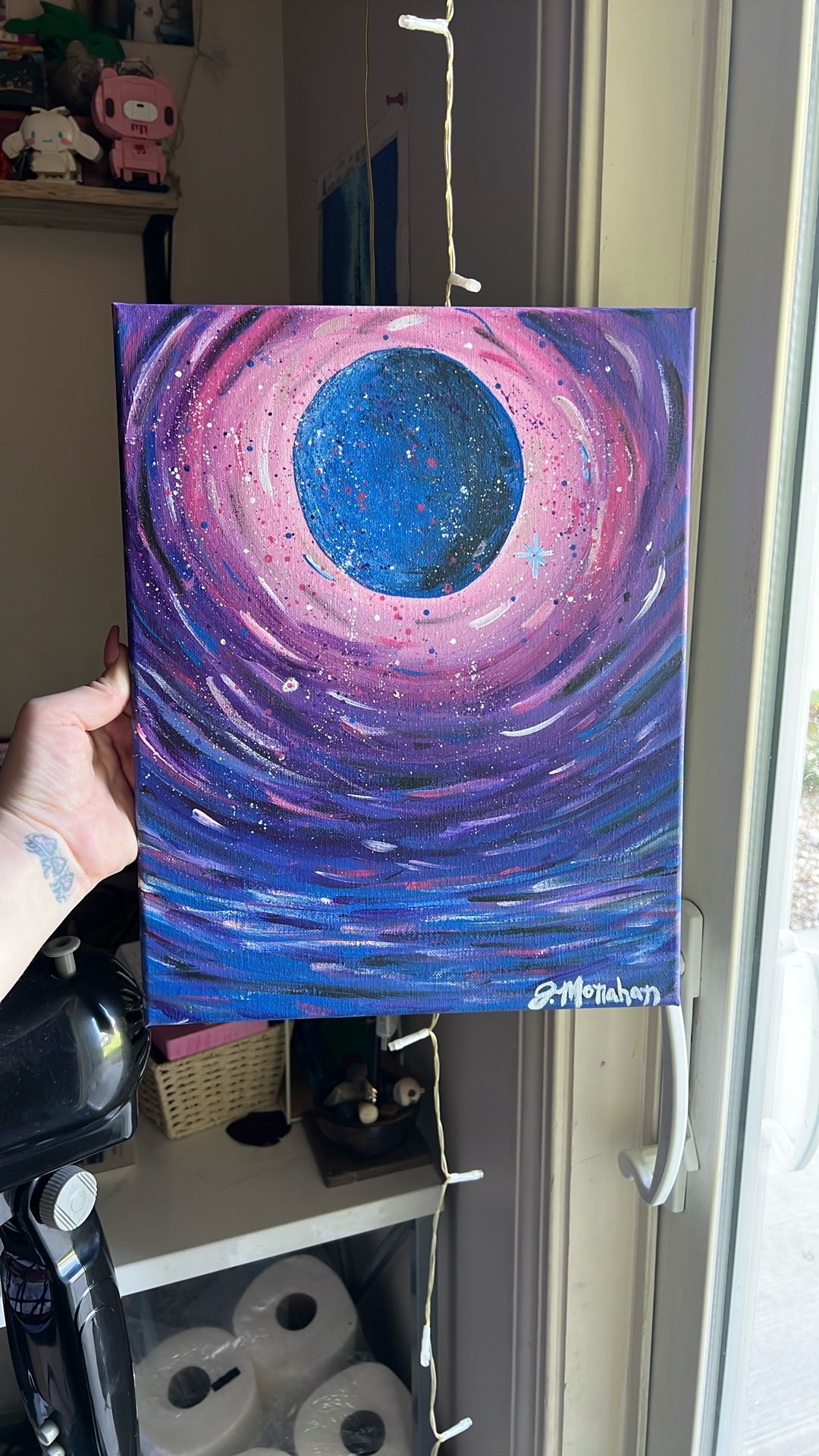 Galactic Space/ Hand Painted Acrylic Canvas