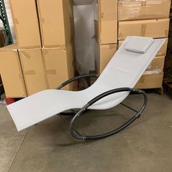 (New in box) $45 Outdoor Zero Gravity Rocking Chair for Patio Pool Garden All-Weather with Pillow