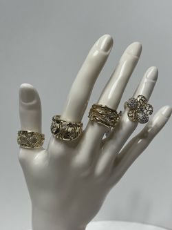 High-quality 14k gold-laminate jewelry for daily wear; rings in various designs.