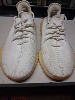 Adidas Yeezy Boost 350 V2 "Cream White" with yellowed translucent rubber outsoles