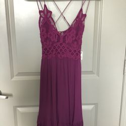 Free people red wine midi dress