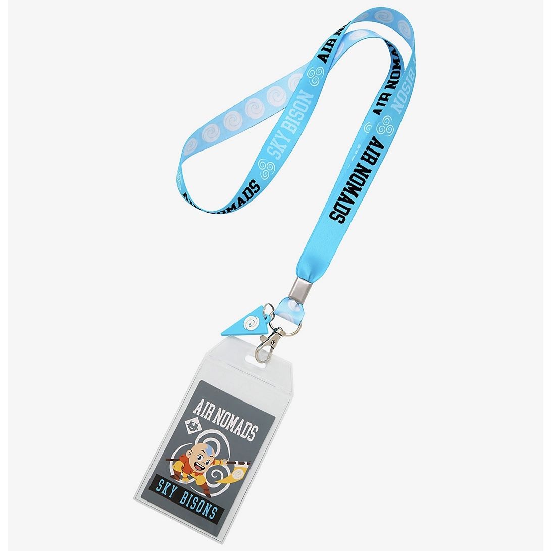 Avatar The Last Airbender Air Nomads Sky Bison Lanyard Keychain ID Holder With Charm And Sticker
