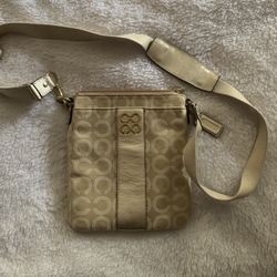 Gold Coach Purse with Adjustable Strap