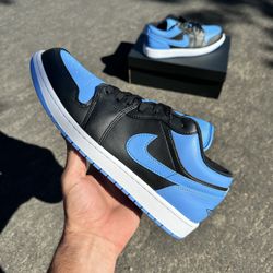 Jordan 1 Low Black University Blue Men’s Size 8 