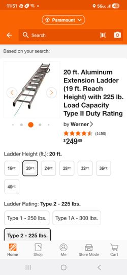 Werner 20' Extension Ladder New
