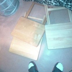 3  Collapsible Wooden Tray Stands