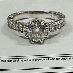 14K White Gold 1.75Ctw Diamond Ring w/Appraisal