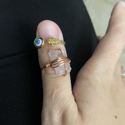 Crystal Ring And Evil Eye Ring 