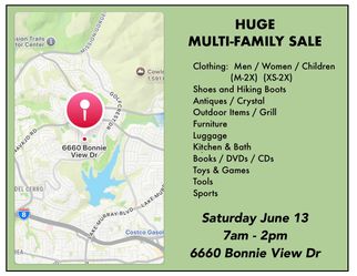 Huge Multi-Family Garage Sale June 13 7am-2pm