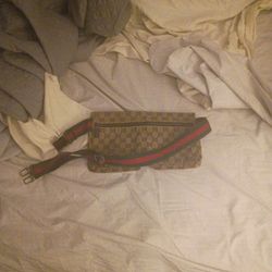 Gucci Waist Bag, Monogram Web Double Pocket Belt Bag Dark Brown