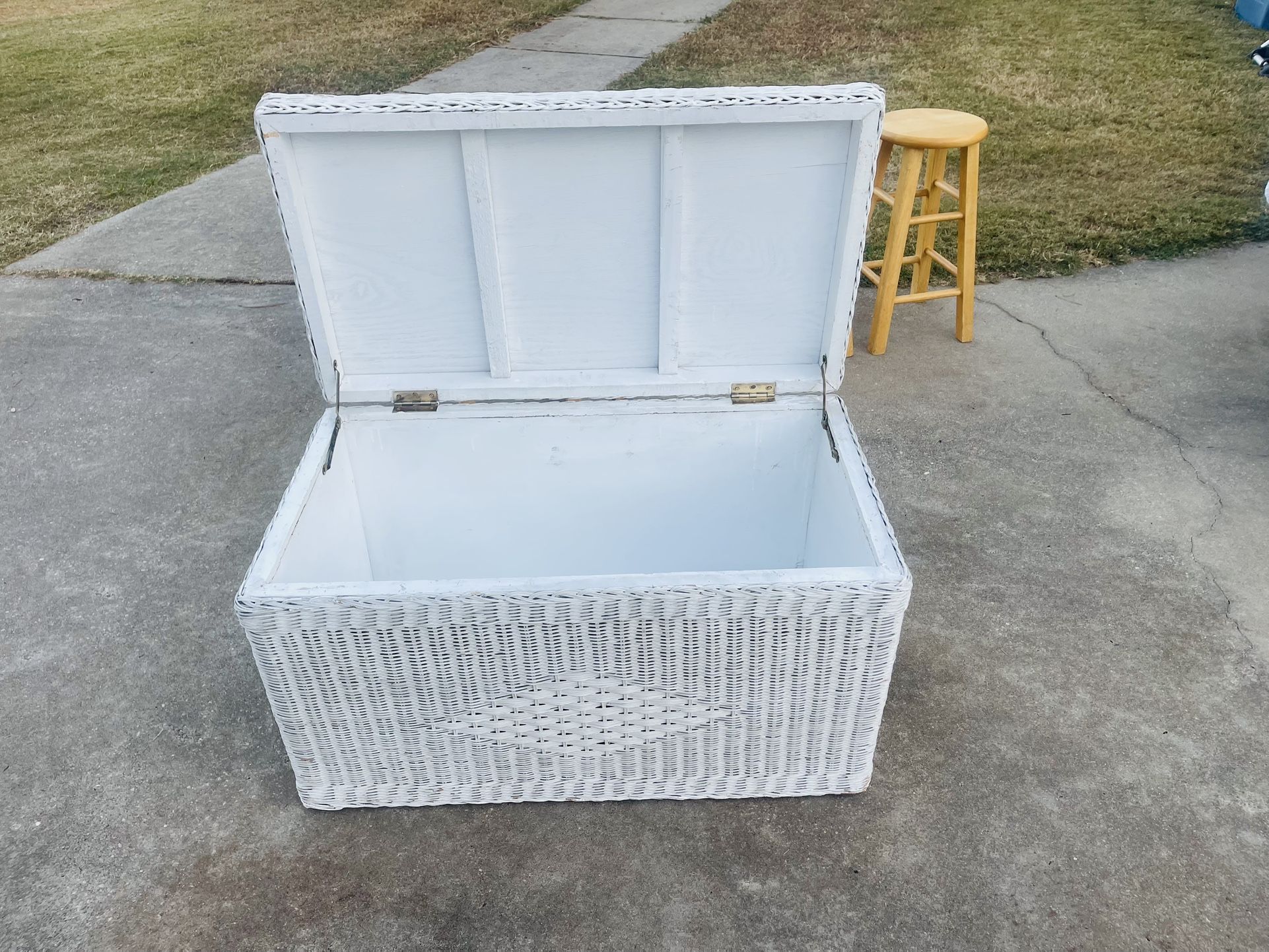 Extra Big Vintage Wicker Chest Or Storege basket