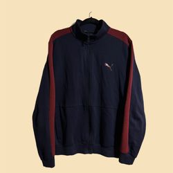 Puma Mens Full Zip Track Blue & Red Jacket