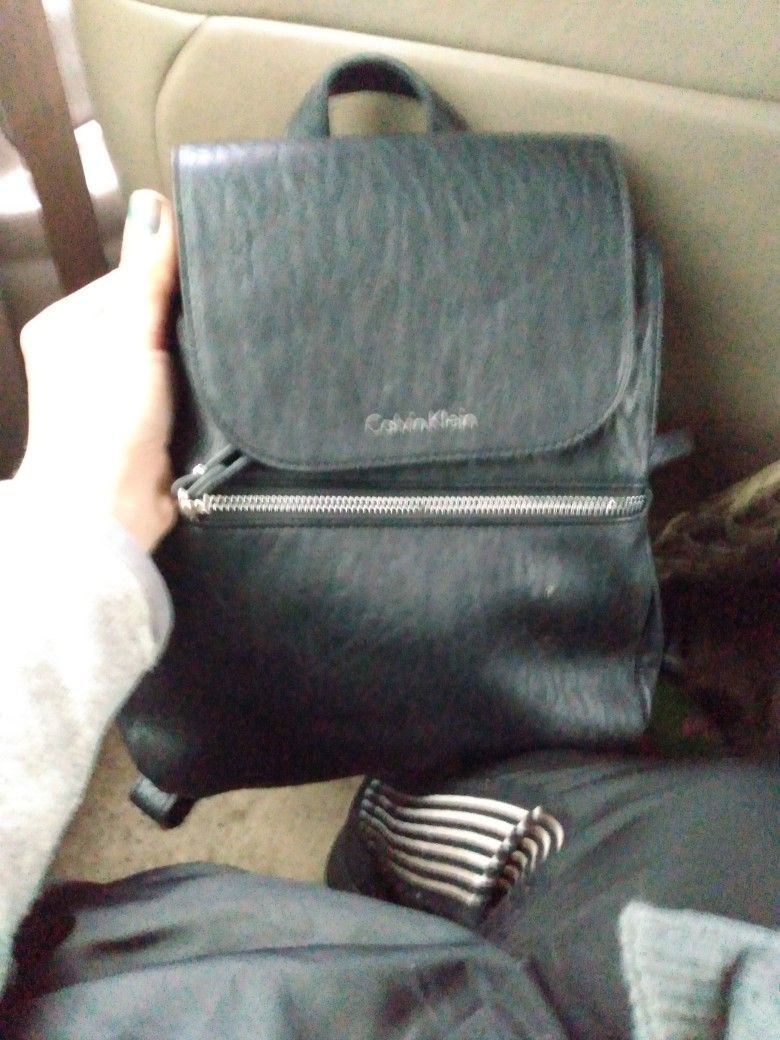 Calvin Klein Mini Black Leather Backpack
