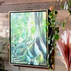 Framed Hawaii Tree Root Picture Artwork 