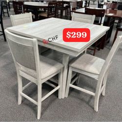 5 Piece Counter Height Dining Table Set - Limited Time Offer 