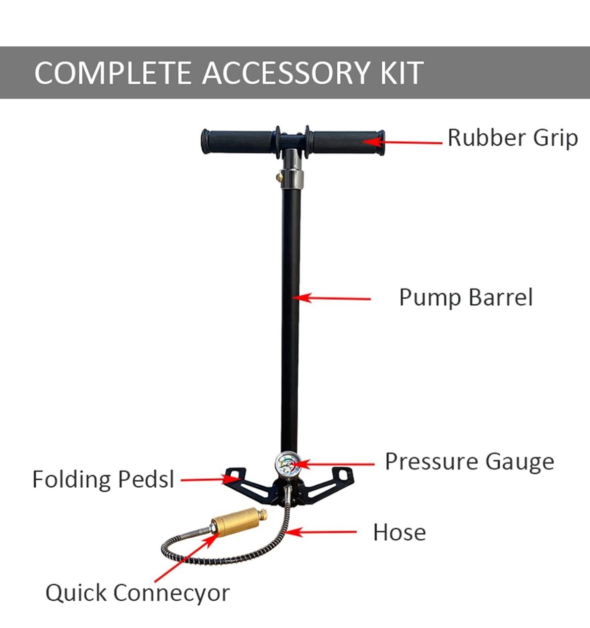 30Mpa 4500Psi 4 Stage PCP Hand Pump Air Compressor High Pressure Operated HPA