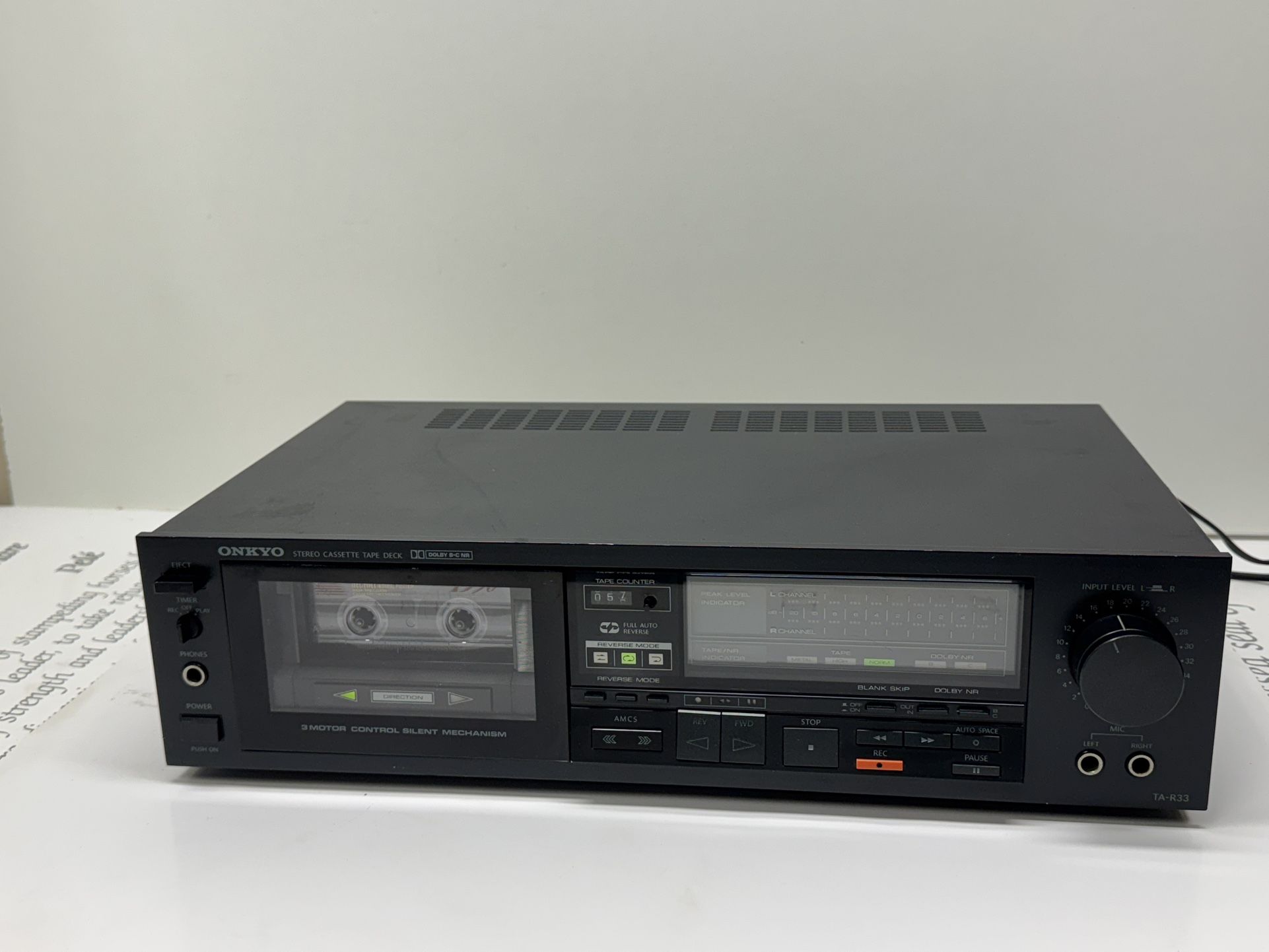 Nice Vintage Onkyo TA-R33 Stereo Cassette Deck Made In Japan (Cleaned And Serviced)
