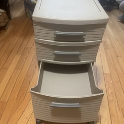 Sterilite 3-Drawer Storage Cart w/ Wheels - Tan/Beige