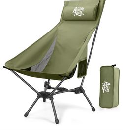 AuroraTrail High Back Folding Camping Chair with Pillow