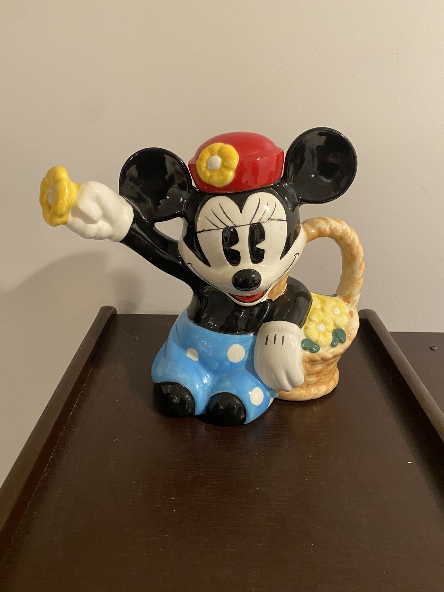 Vintage Disney Minnie Mouse Tea Pot Ceramic Treasure Craft