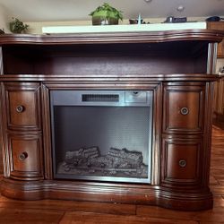 TV Cabinet w/ Electric Fireplace 