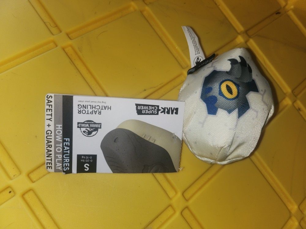 Jurassic Park BARK BOX super chewer dog toy rip and reveal