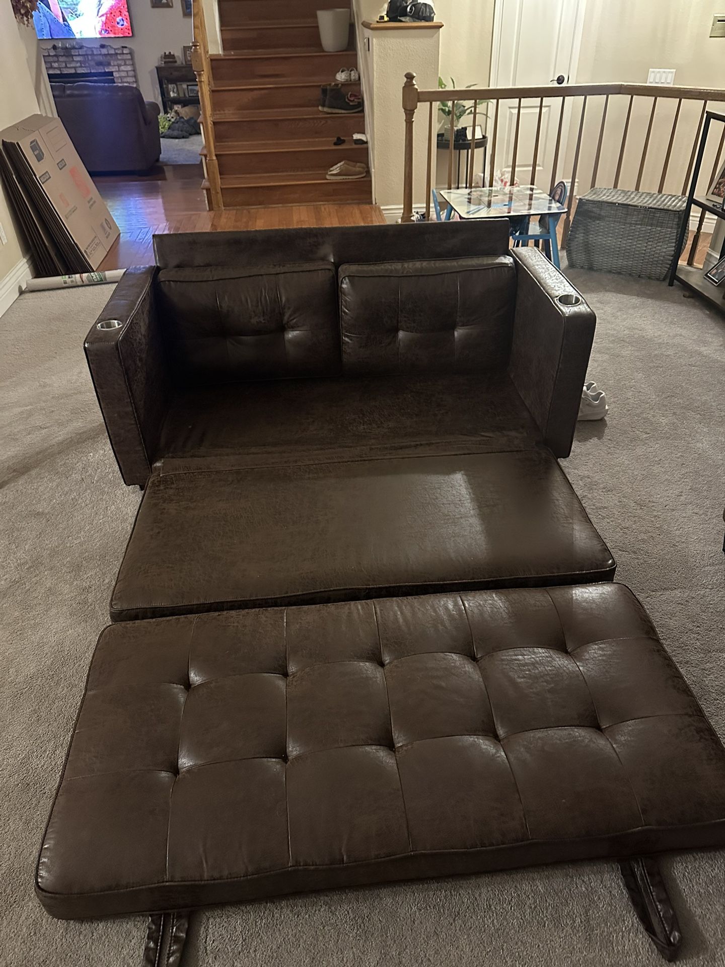 Sleeper couch and Ottoman 