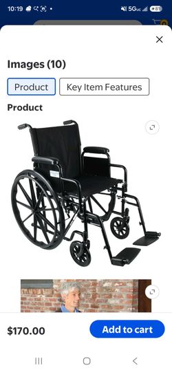 Equate Foldable Transport Wheelchair