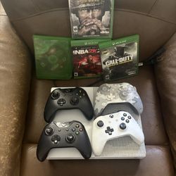 Xbox One S 4 Controllers And Games