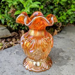 Carnival Glass Vase Marigold Imperial Roccoco