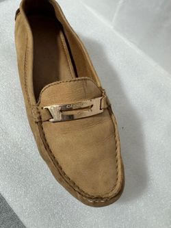 Coach Suede Loafer with Gold Hardware