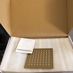 Brushed Gold Shower System kit, a luxury bathroom fixture designed for a modern rain-style shower