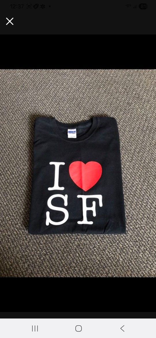 NEW I Love SF San Francisco Cotton Black Tee T-shirt Men Women Unisex