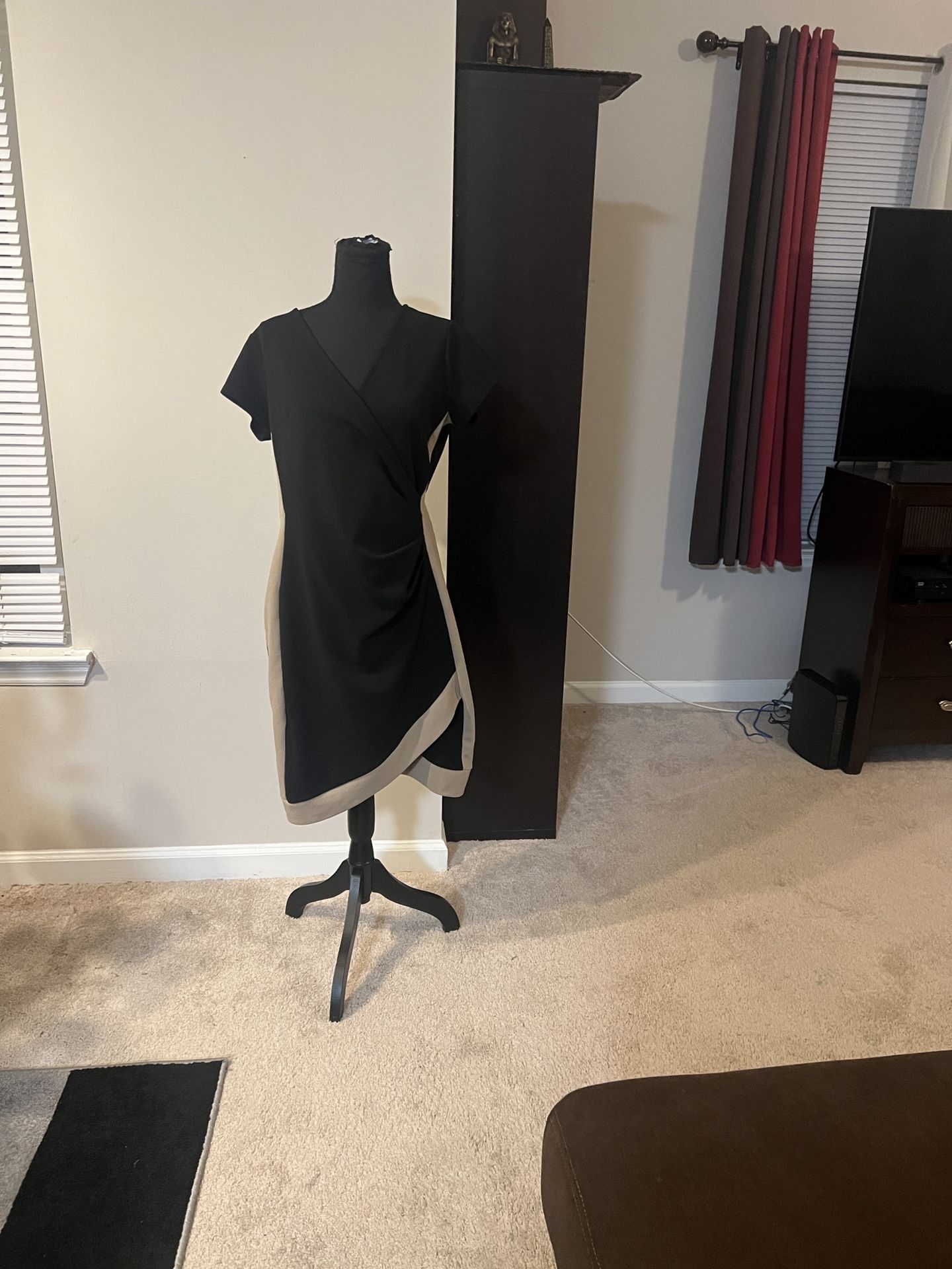 Tan and Black Dress