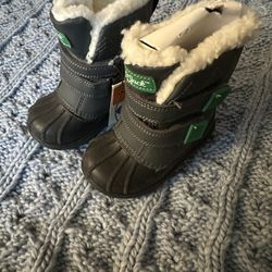 little boys winter boots waterproof faux fur lined size 6