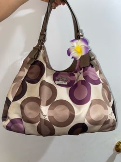 Coach 17055 Clover Sateen Multi-color Maggie Signature Purse Shoulder