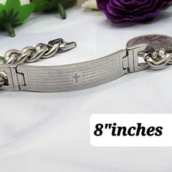 ID bracelet Our Father Prayer Stainless Steel 